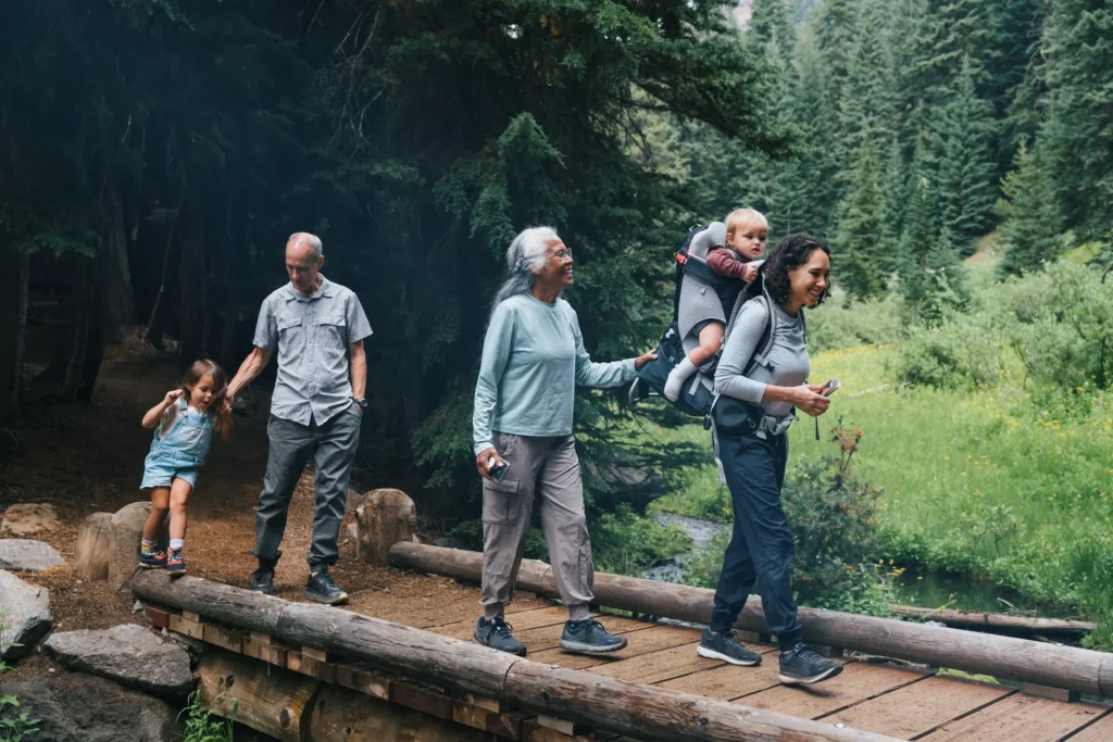 generational family hiking